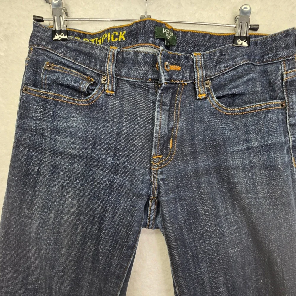 J Crew Jeans Womens sz 26 Toothpick‎ Stretch Dark Denim Skinny 30x28 Distressed